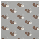 Squirrel Coffee Lover | Kunst voor dieren Stof (Swatch)