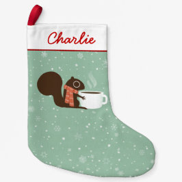Squirrel Coffee Lover Woodland Winter Holiday Xmas Kleine Kerstsok