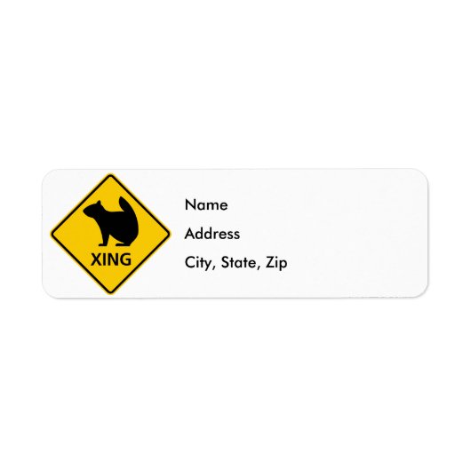 Squirrel Crossing Highway Sign Etiket (Voorkant)