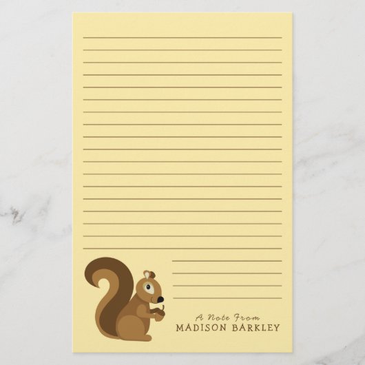 Squirrel Cute Kind Woodland Briefpapier (Voorkant)