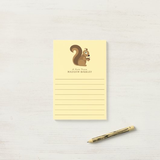 Squirrel Cute Kind Woodland Post-it® Notes (Op bureau)