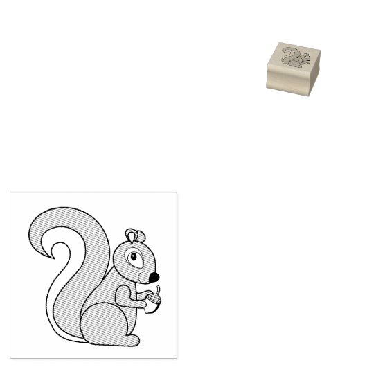 Squirrel Cute Kind Woodland Rubberstempel (Gestempeld)
