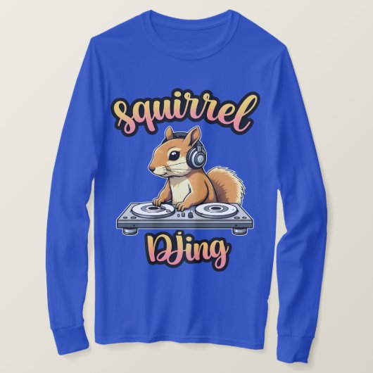 Squirrel DJ Party Vibes Funny Retro DJ T-Shirt (Design voorkant)