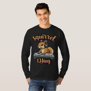 Squirrel DJ Party Vibes Grappige Retro DJ T-Shirt