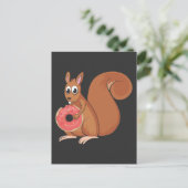 Squirrel Donut Funny Doughnut Rodent Animal Briefkaart (Staand voorkant)