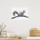 Squirrel drawing poster (Keuken)