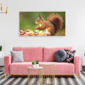 squirrel eating nut canvas afdruk (Insitu (Woonkamer))