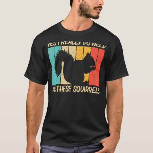 Squirrel For Men Women Squirrel  Chipmunk 80s T-shirt (Voorkant)