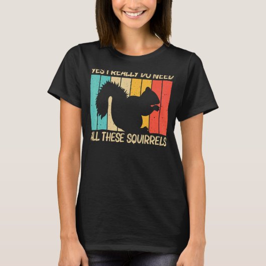 Squirrel For Men Women Squirrel  Chipmunk 80s T-shirt (Voorkant)