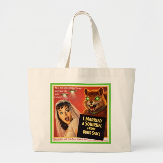Squirrel from Outer Space Grote Tote Bag (Voorkant)