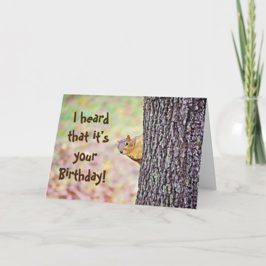 Squirrel Funny Birthday Kaart (Voorkant)