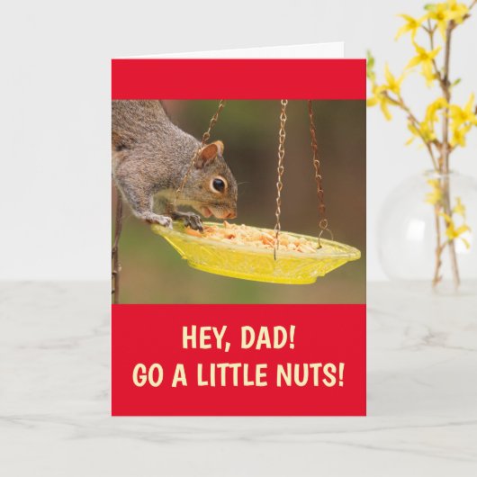 Squirrel Go Nuts Vaderdag Kaart (Gele Bloem)