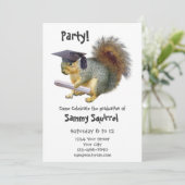 Squirrel Graduy Party Invitation Kaart (Staand voorkant)