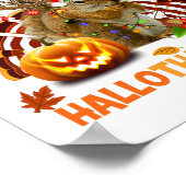 Squirrel Halloween en Merry KerstHappy Hallo Poster (Hoek)