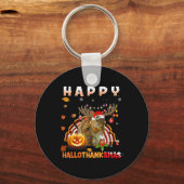 Squirrel Halloween en Merry KerstHappy Hallo Sleutelhanger (Voorkant)