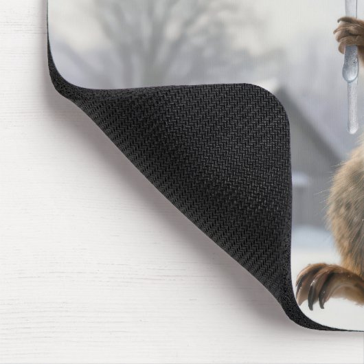 Squirrel Hanging From an Icicle Muismat (Hoek)