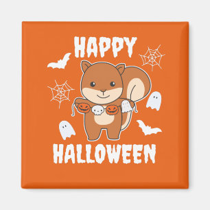 Squirrel Happy Halloween Pumpkin Costume Magneet