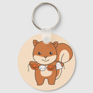 Squirrel Happy Halloween Pumpkin Costume Sleutelha Sleutelhanger
