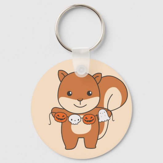Squirrel Happy Halloween Pumpkin Costume Sleutelha Sleutelhanger (Voorkant)