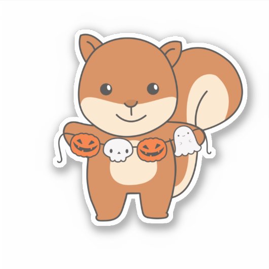 Squirrel Happy Halloween Pumpkin Costume Sticker (Voorkant)