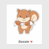 Squirrel Happy Halloween Pumpkin Costume Sticker (Vel)