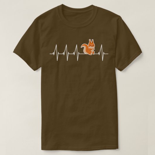 Squirrel Heartbeat Love Autumn Cute Squirrel  T-shirt (Design voorkant)