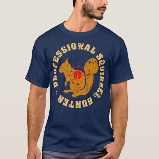 Squirrel Hunter Retro verdeelt T-shirt (Voorkant)