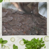 Squirrel in a Pine Tree Towel Theedoek (Gevouwen)