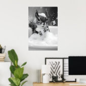 Squirrel in Bathtub Print, Funny Bathroom Wall Art Poster (Thuiskantoor)