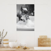 Squirrel in Bathtub Print, Funny Bathroom Wall Art Poster (Keuken)