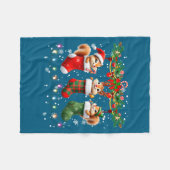 Squirrel In Christmas Socks Lights Squirrel Xmas Fleece Deken (Voorkant (Horizontaal))