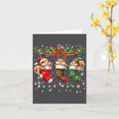 Squirrel In Christmas Socks Lights Squirrel Xmas  Kaart (Gele Bloem)