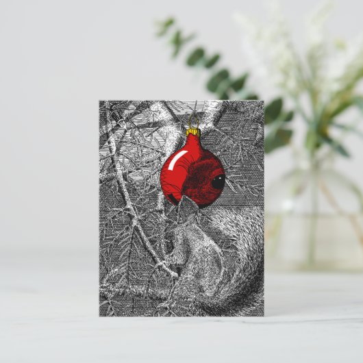 Squirrel in Christmas Tree Briefkaart (Staand voorkant)