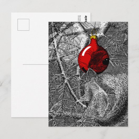 Squirrel in Christmas Tree Briefkaart (Voorkant / Achterkant)