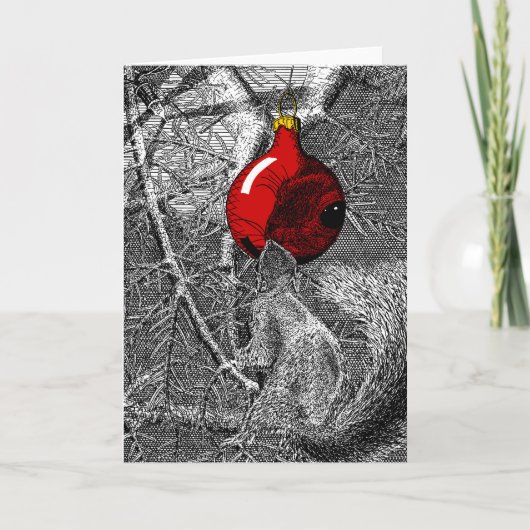 Squirrel in Christmas Tree Kaart (Voorkant)