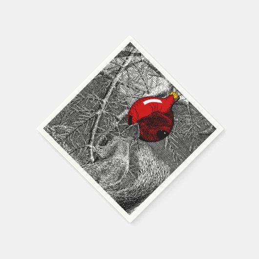 Squirrel in Christmas Tree Servet (Hoek)