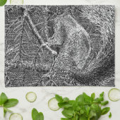 Squirrel in Christmas Tree Theedoek (Gevouwen)