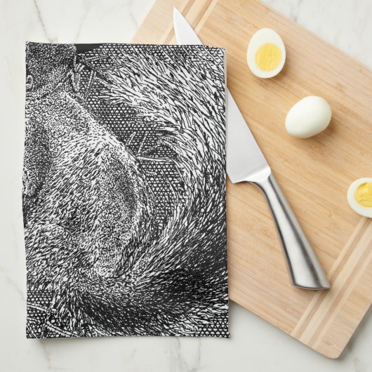 Squirrel in Christmas Tree Theedoek (Quarter Fold)