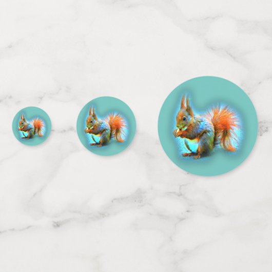 Squirrel in modern style confetti (Achterkanten)