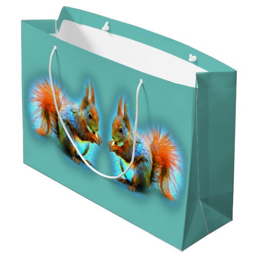 Squirrel in modern style groot cadeauzakje (Achterkant Gekanteld)