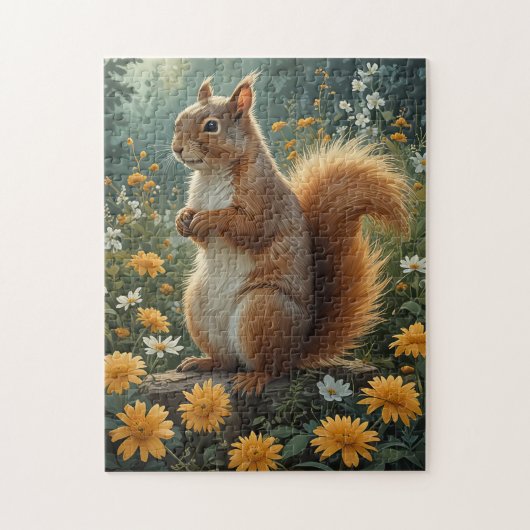 squirrel in the flowers legpuzzel (Verticaal)