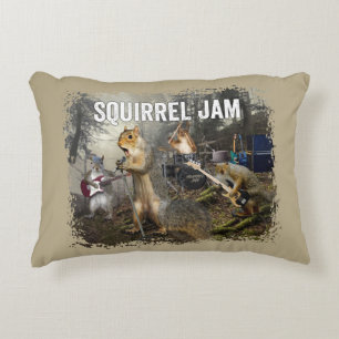 Squirrel Jam - grappige rockband Accent Kussen