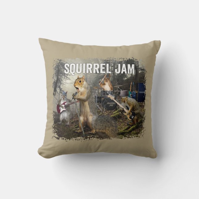 Squirrel Jam - grappige rockband Kussen (Voorkant)