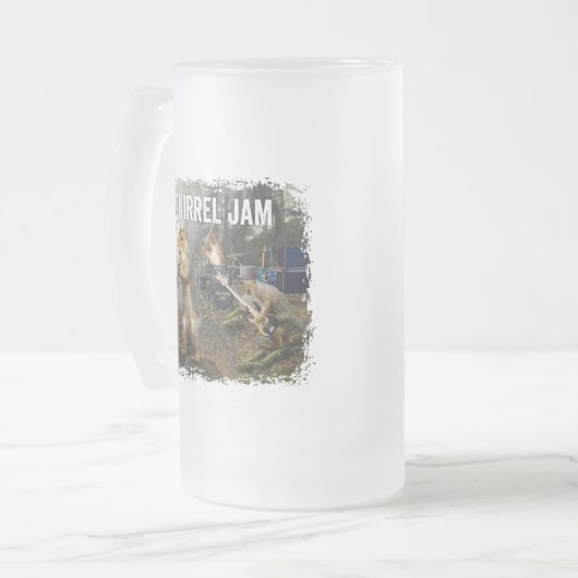 Squirrel Jam - grappige rockband Matglas Bierpul (Voorkant links)