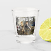 Squirrel Jam - grappige rockband Shot Glas (Voorkant)