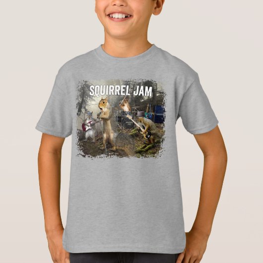 Squirrel Jam - grappige rockband T-shirt (Voorkant)