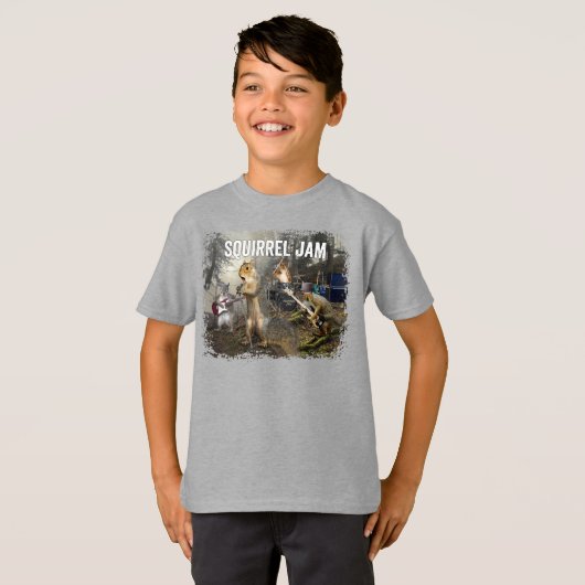 Squirrel Jam - grappige rockband T-shirt (Voorkant volledig)