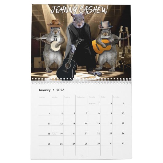 Squirrel Jam - Nutty Musicians Calendar Kalender (Jan 2026)