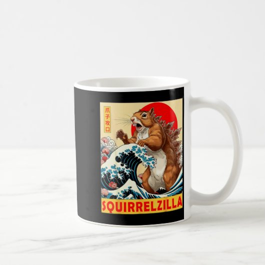 Squirrel Japanese Art Funny Squirrel For Men Women Koffiemok (Rechts)