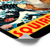 Squirrel Japanese Art Funny Squirrel For Men Women Poster (Hoek)
